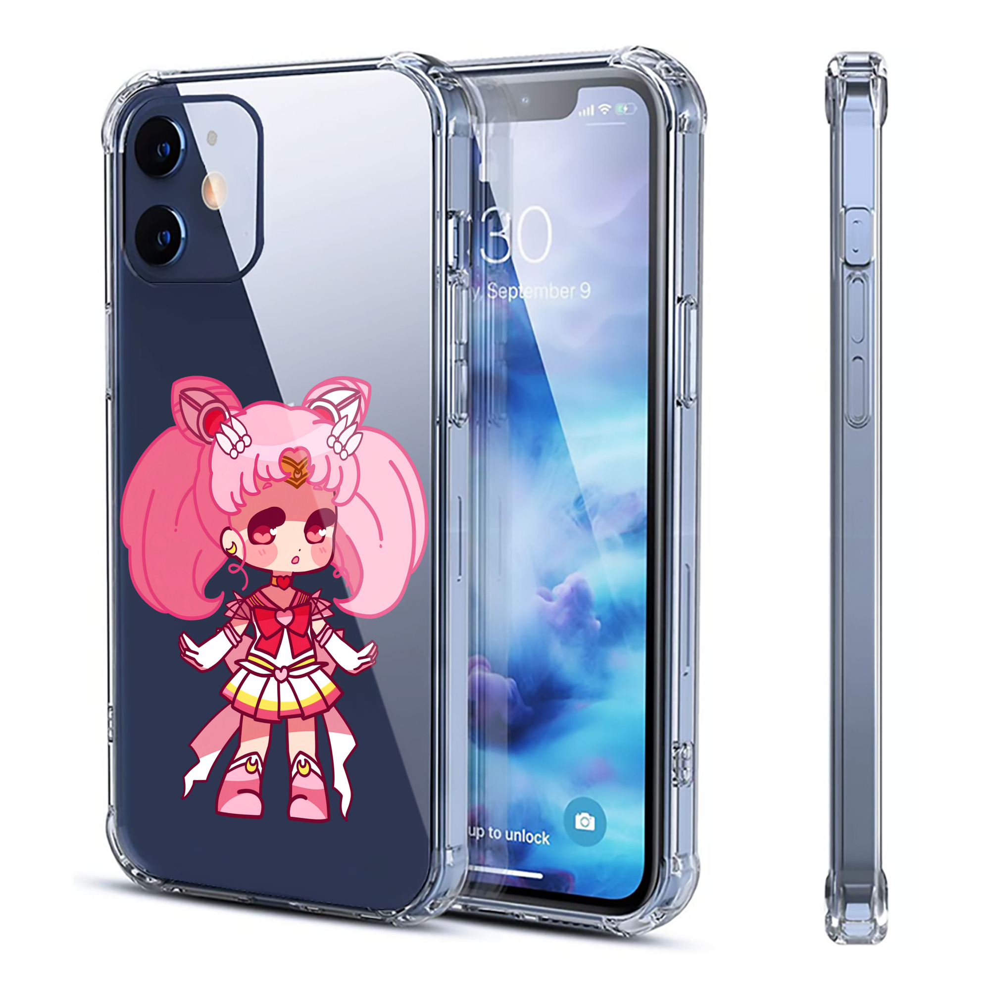 （画像用） 美少女戦士セーラームーン ちびうさ Sailor Moon Chibiusa Tsukino Usagi Small Lady Serenity 【iPhone 12シリーズ対応】透明スマホケース（クリアソフトケース）